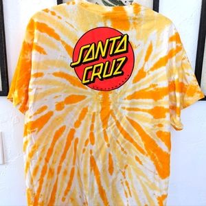 Santa Cruz Yellow Tie Dye Shirt Unisex L